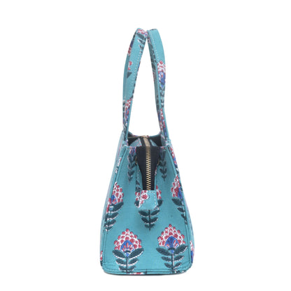 SNAKE CHARM COTTON PRINTED TOTE WITH SLING BAG