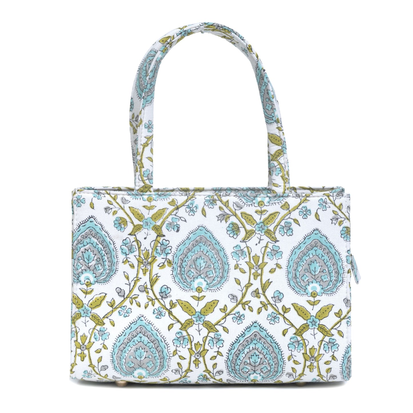 PEEPAL LEAF COTTON PRINTED TOTE WITH SLING BAG