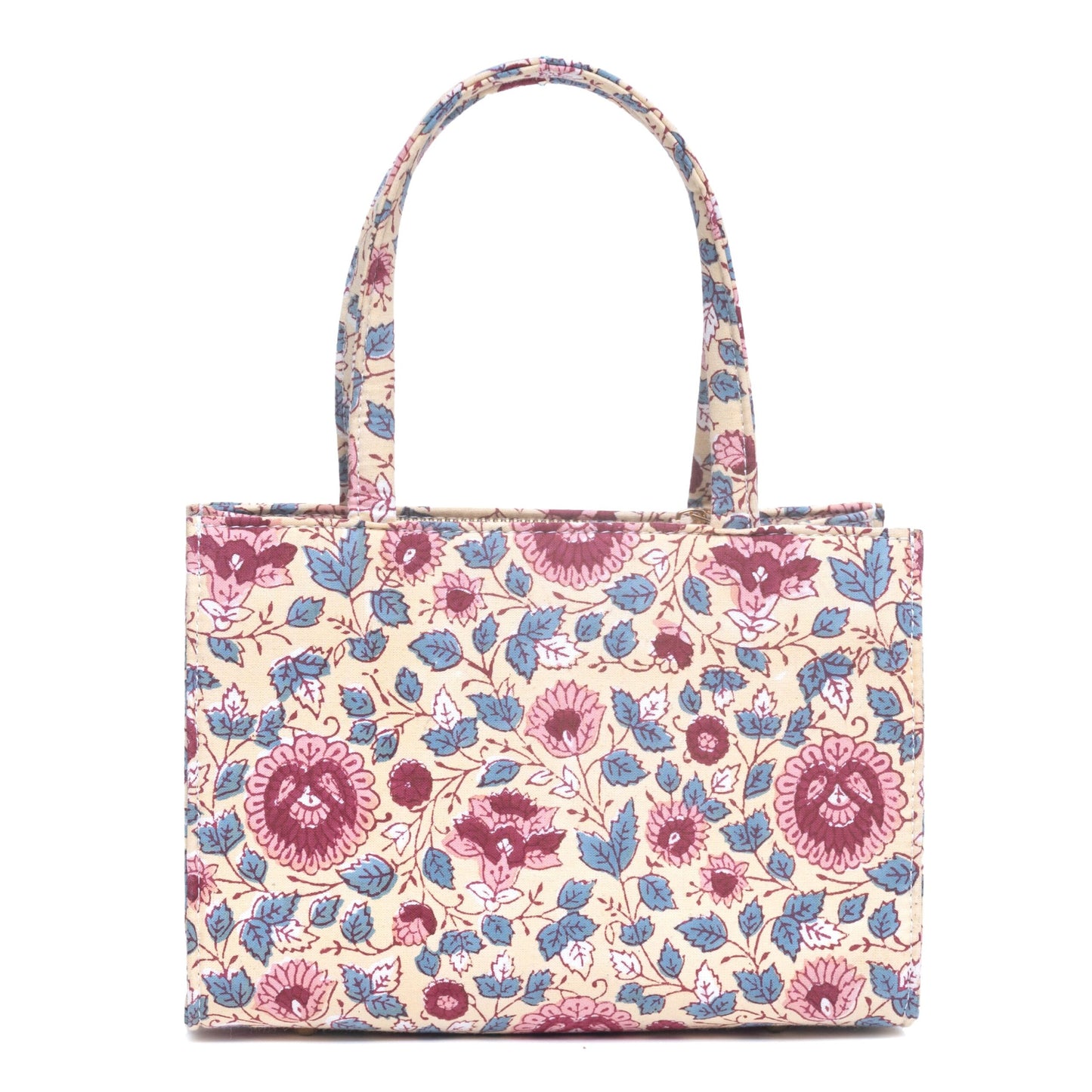 ROOH ROSE COTTON PRINTED TOTE WITH SLING BAG