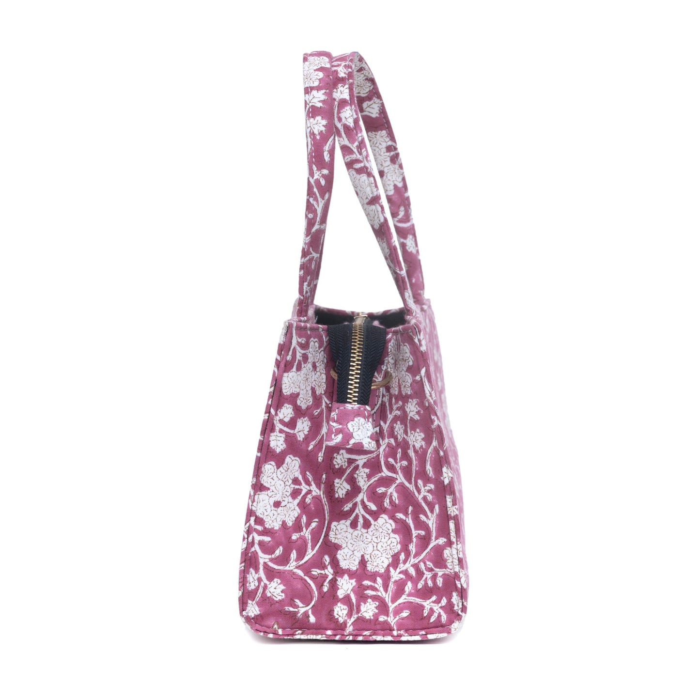 WINE COCKTAIL COTTON PRINTED TOTE WITH SLING BAG