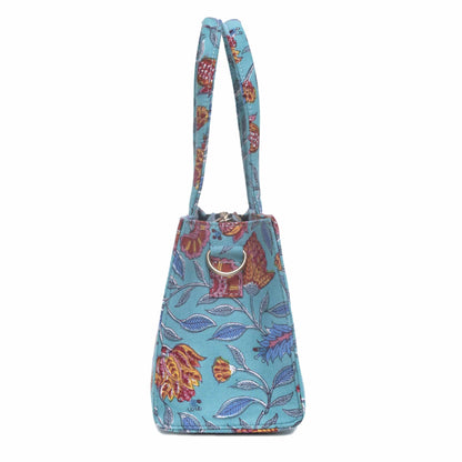 POMGRANATE WORLD COTTON PRINTED TOTE WITH SLING BAG
