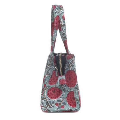 MARRY GOLD COTTON PRINTED TOTE WITH SLING BAG
