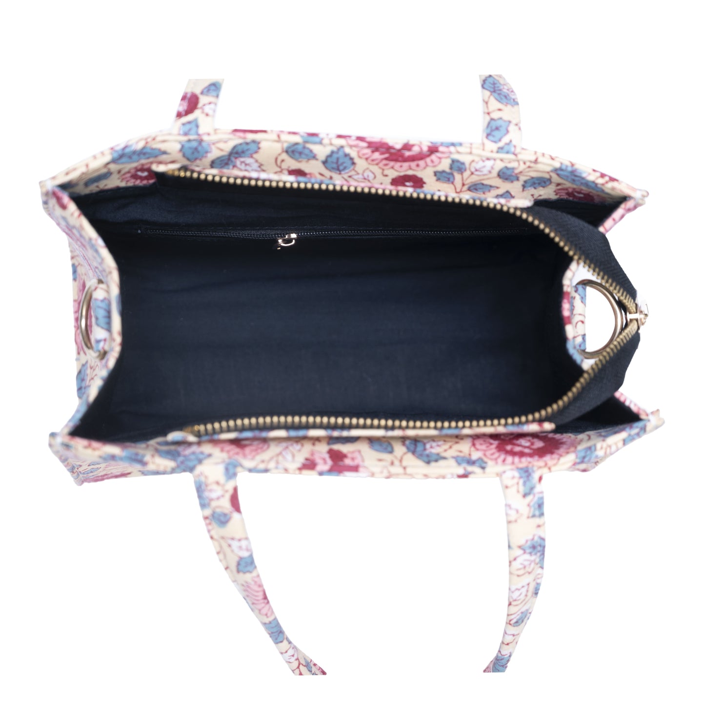 ROOH ROSE COTTON PRINTED TOTE WITH SLING BAG