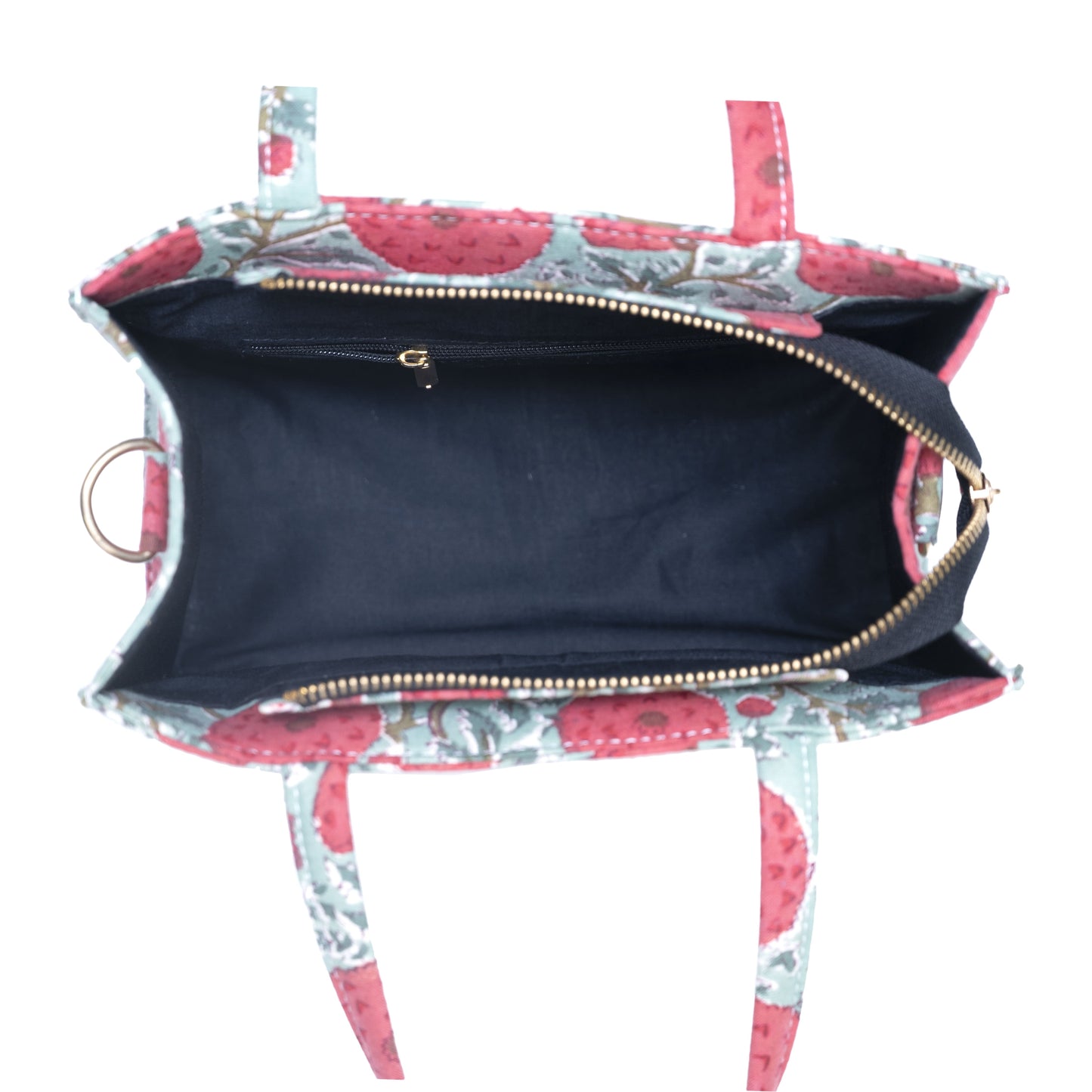 MARRY GOLD COTTON PRINTED TOTE WITH SLING BAG