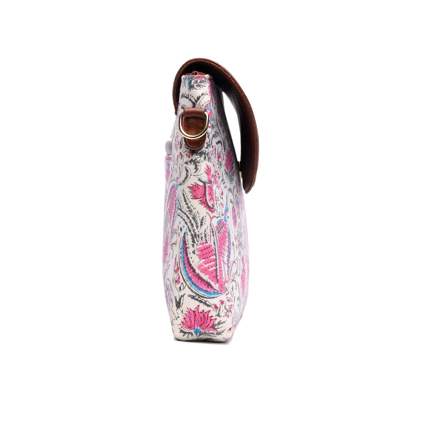 CHINTZ JAAL HAND BLOCK PRINTED COTTON SLING BAG