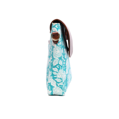 SAPHIRE FLORA HAND BLOCK PRINTED COTTON SLING BAG