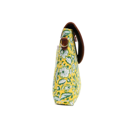ATUAMN HENSA HAND BLOCK COTTON PRINTED VEGAN SLING BAG