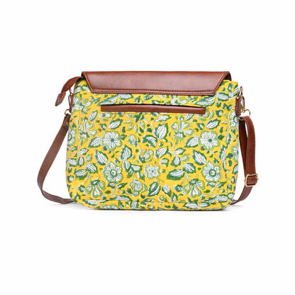 ATUAMN HENSA HAND BLOCK COTTON PRINTED VEGAN SLING BAG