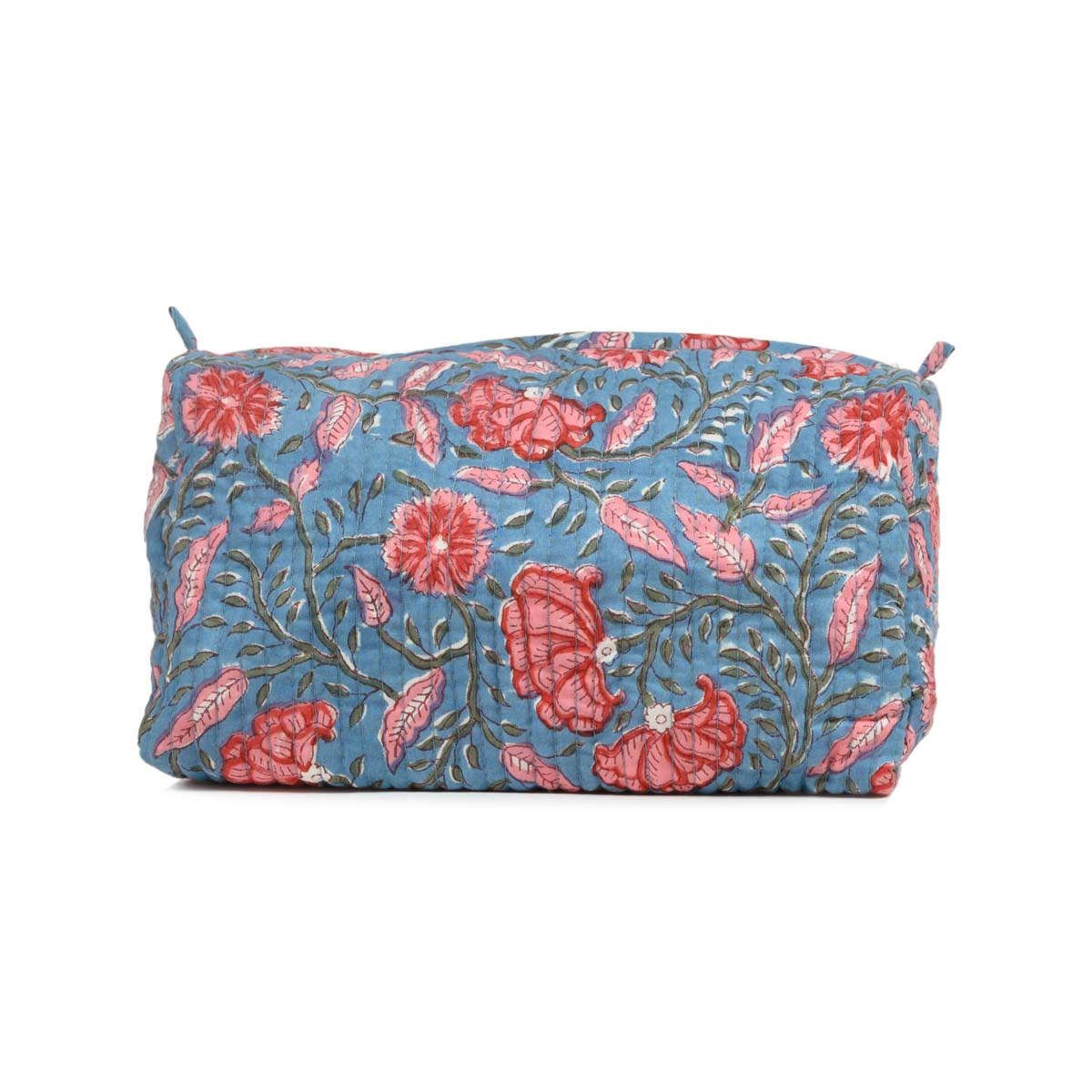 BHRAM KAMAL HAND BLOCK COTTON PRINTED QUILTED TOILETRY POUCH