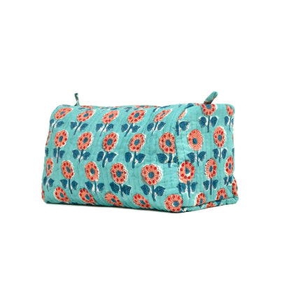 HYBRID BUTTI HAND BLOCK COTTON PRINTED QUILTED TOILETRY POUCH