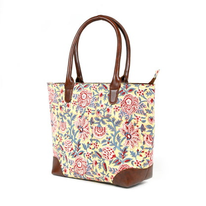 YELLOW TREE OF LIFE TOTE BAG