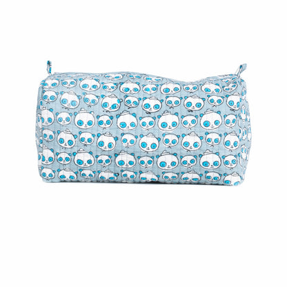 BEAR BIE SHAPE HAND BLOCK COTTON PRINTED QUILTED TOILETRY POUCH