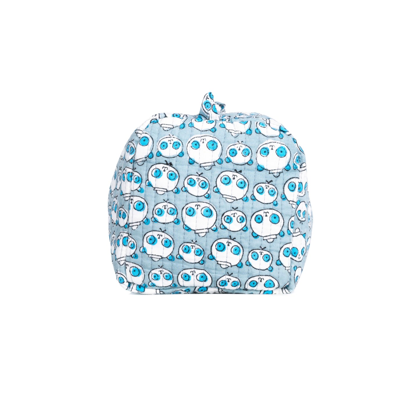 BEAR BIE SHAPE HAND BLOCK COTTON PRINTED QUILTED TOILETRY POUCH