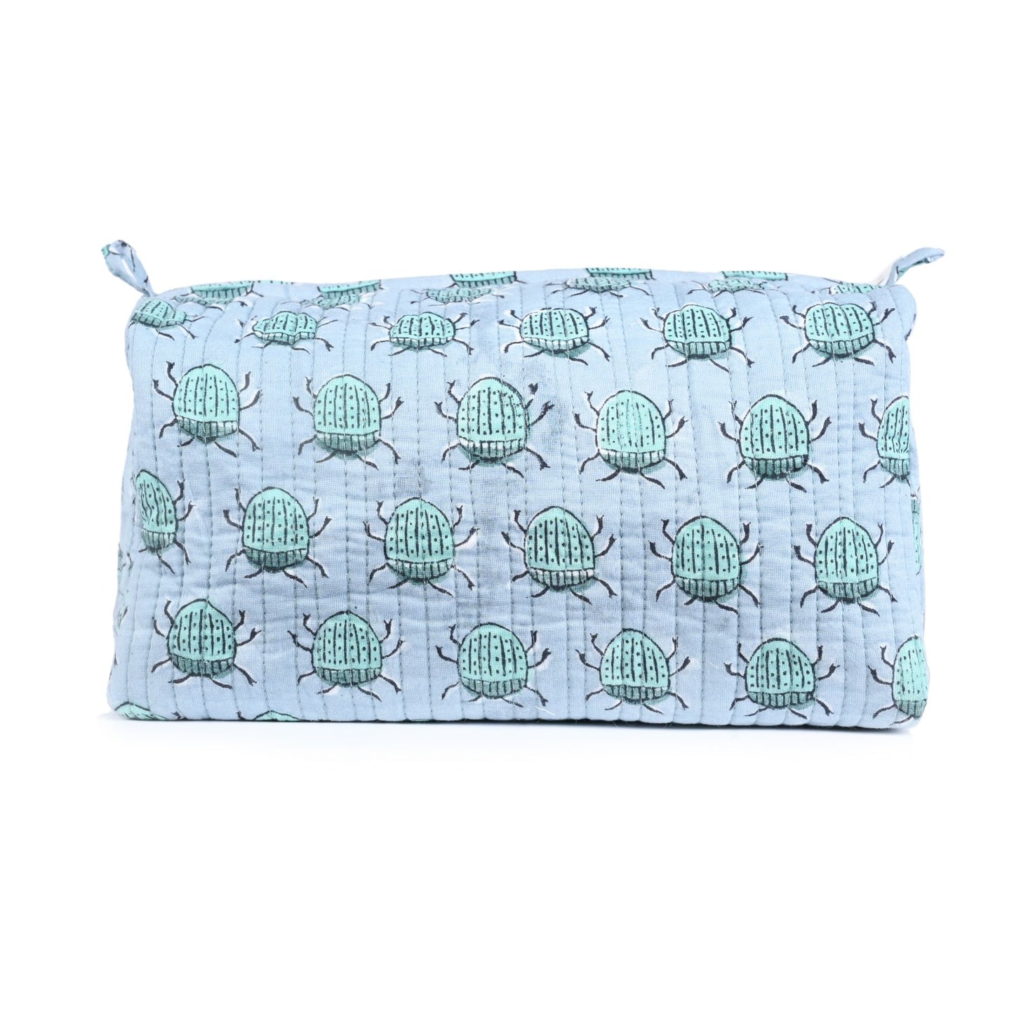BUG BUTTI HAND BLOCK COTTON PRINTED  QUILTED TOILETRY POUCH