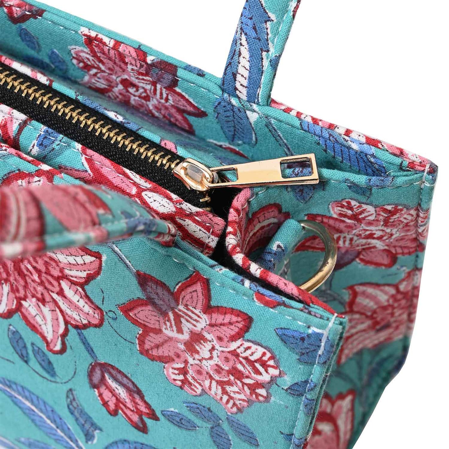 LILY HIBISCUS COTTON PRINTED TOTE WITH BAG