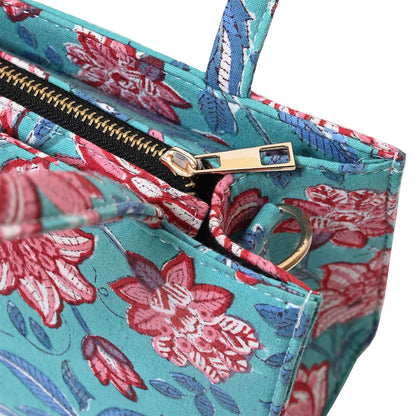 LILY HIBISCUS COTTON PRINTED TOTE WITH BAG