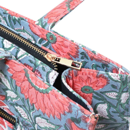 THAI SUN FLOWER COTTON PRINTED TOTE BAG