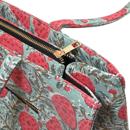 MARRY GOLD COTTON PRINTED TOTE BAG