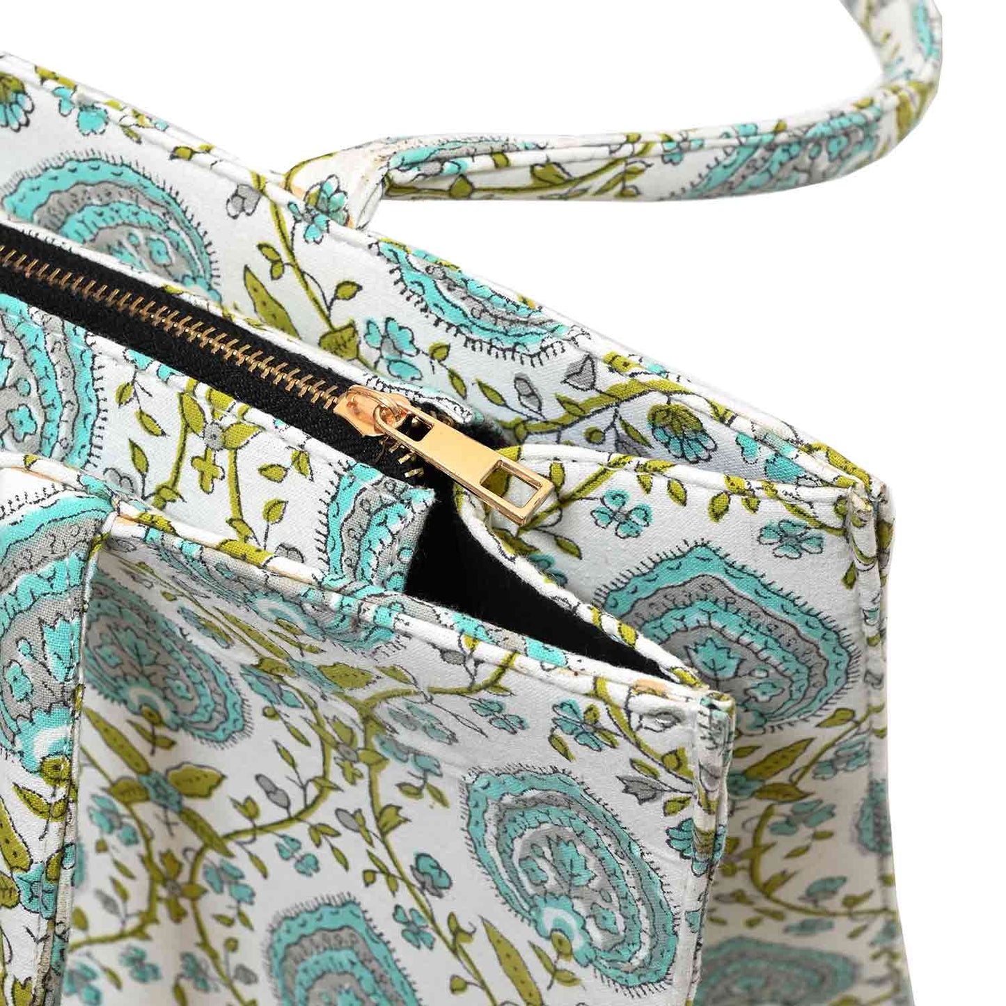 PEEPAL LEAF COTTON PRINTED TOTE BAG