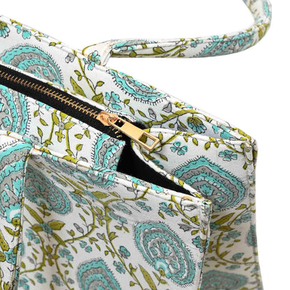 PEEPAL LEAF COTTON PRINTED TOTE BAG