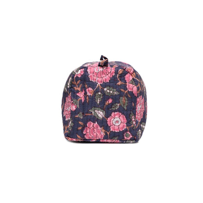 CARNATION JAAL BLOCK PRINT QUILTED TOILETRY POUCH