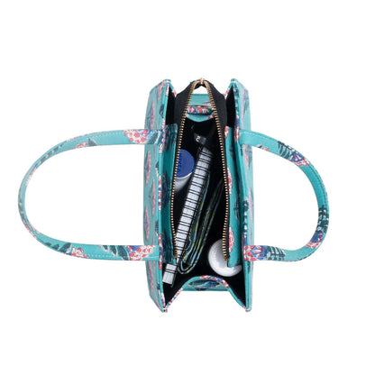 SNAKE CHARM COTTON PRINTED TOTE WITH SLING BAG