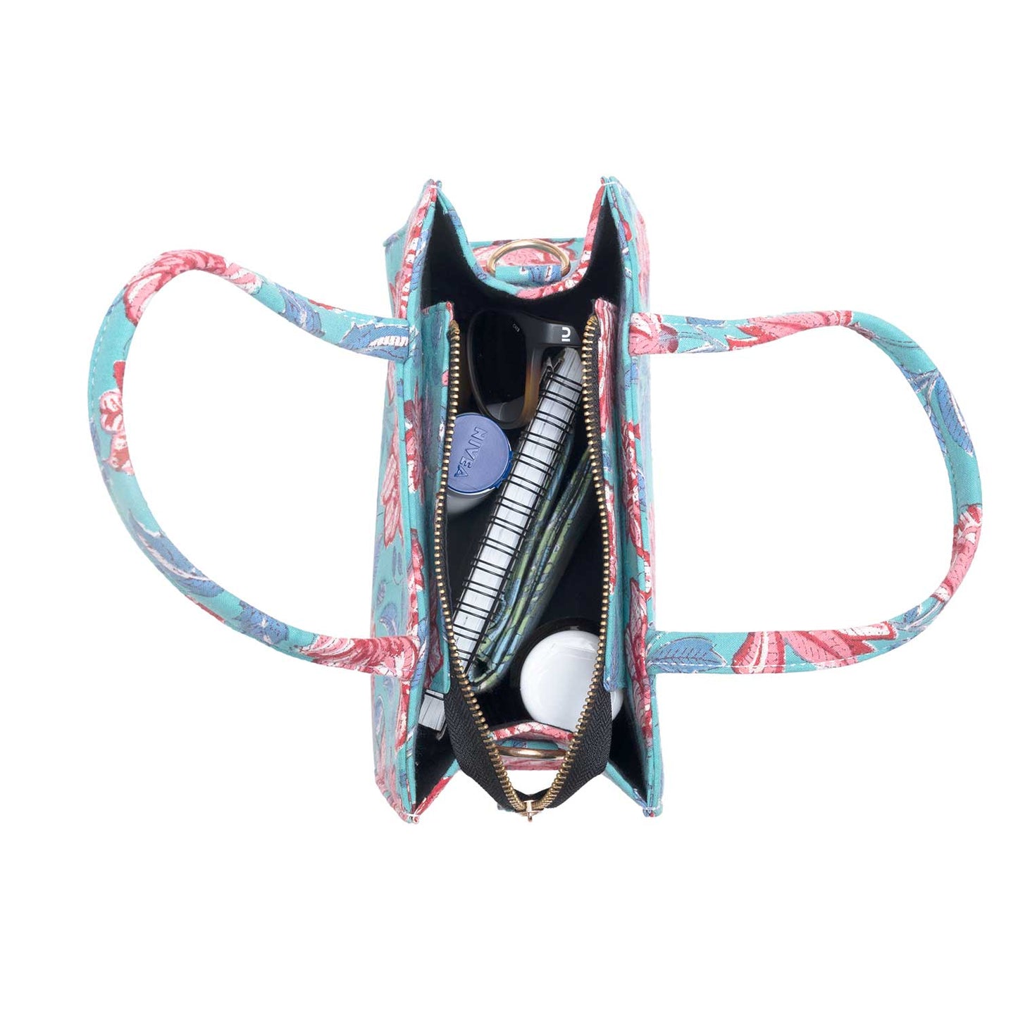 LILY HIBISCUS COTTON PRINTED TOTE WITH BAG