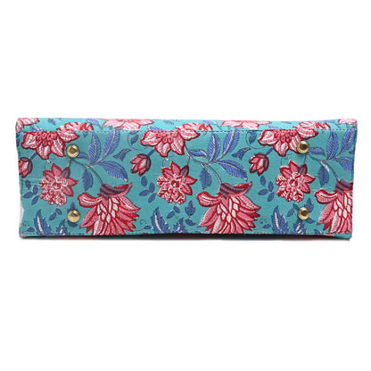 LILY HIBISCUS COTTON PRINTED TOTE BAG