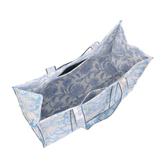 FROSTY SKY HAND BLOCK COTTON PRINTED QUILTED TOTE BAG