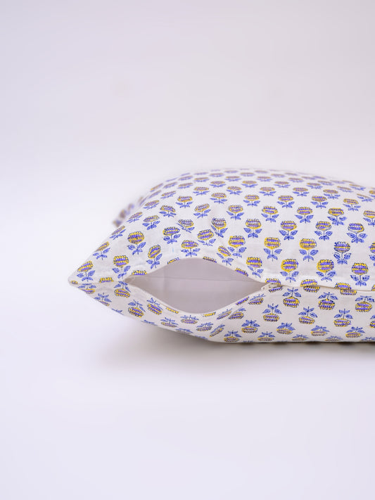 ZAL FLORAL - COTTON  PRINTED  SQUARE CUSHION COVER