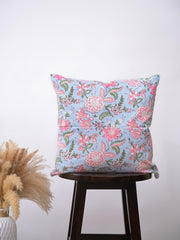 GARLAND FLORAL - COTTON  PRINTED SQUARE CUSHION COVER