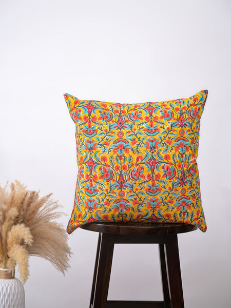 UMAY FLORAL - COTTON  PRINTED SQUARE CUSHION COVER