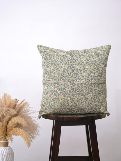 ACANTHA - HAND BLOCK COTTON PRINTED SOFA / LIVING ROOM SQUARE CUSHION COVER