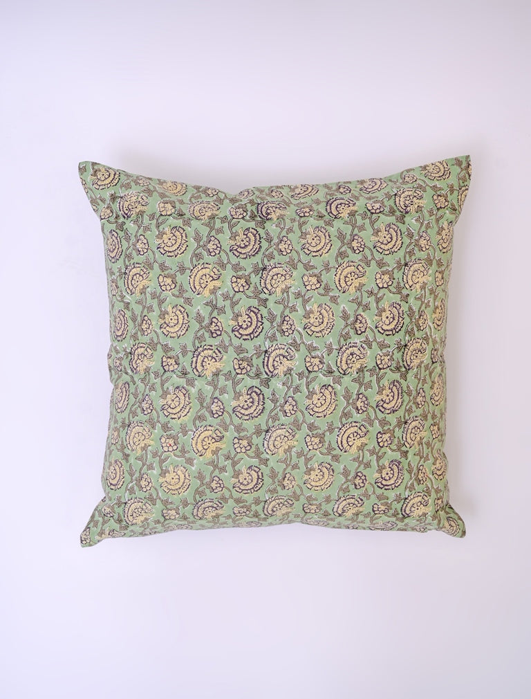 ACANTHA - HAND BLOCK COTTON PRINTED SOFA / LIVING ROOM SQUARE CUSHION COVER