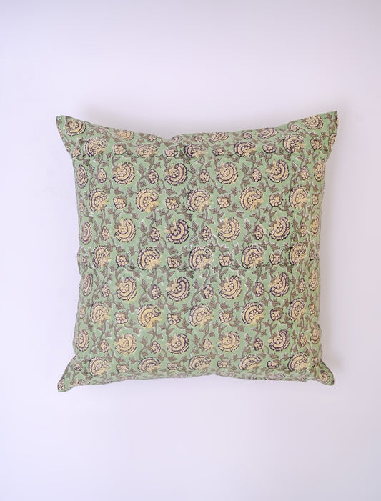 ACANTHA - HAND BLOCK COTTON PRINTED SOFA / LIVING ROOM SQUARE CUSHION COVER