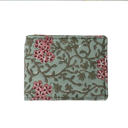 HAND BLOCK COTTON PRINTED GREEN MEN’S WALLET