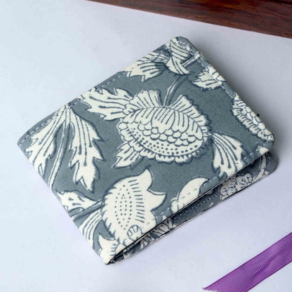 HAND BLOCK COTTON PRINTED GREY MEN’S WALLET