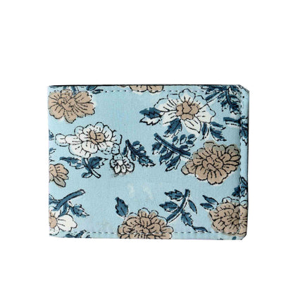 HAND BLOCK COTTON PRINT TURQUOISE MEN WALLET