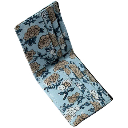 HAND BLOCK COTTON PRINT TURQUOISE MEN WALLET