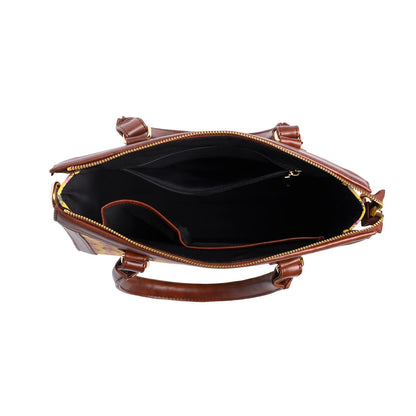 Hand Block Cotton Printed Tote Bag with Vegan Leather