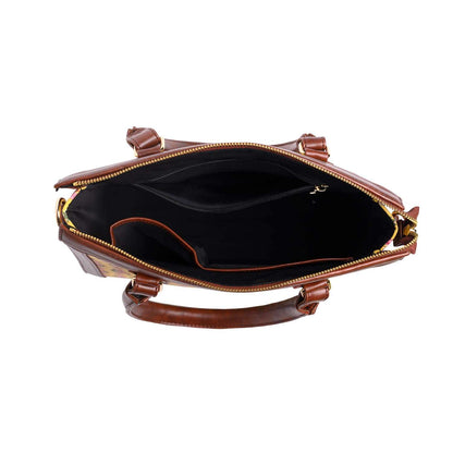 Hand Block Cotton Printed Tote Bag with Vegan Leather