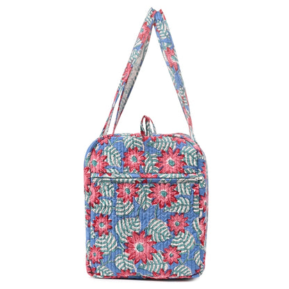 NAASPEETA JAAL  HAND BLOCK PRINTED QUILTED TRAVEL DUFFLE BAG BIG