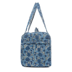 SIMILIA ROSE HAND BLOCK PRINTED QUILTED TRAVEL DUFFLE BAG BIG