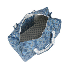 SIMILIA ROSE HAND BLOCK PRINTED QUILTED TRAVEL DUFFLE BAG BIG