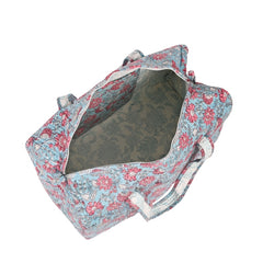 CATHARANTHUS HAND BLOCK PRINTED QUILTED TRAVEL DUFFLE BAG BIG