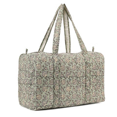 ZINNIA  HAND BLOCK PRINTED QUILTED TRAVEL DUFFLE BAG BIG