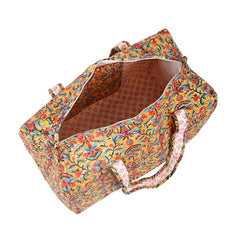 SNAPDRAGONS HAND BLOCK PRINTED QUILTED TRAVEL DUFFLE BAG BIG