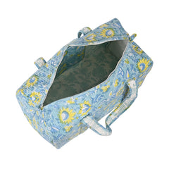 YELLOW ALGAE HAND BLOCK PRINTED QUILTED TRAVEL DUFFLE BAG BIG