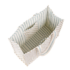 HONEYDEW FLORAL HAND BLOCK COTTON PRINTED QUILTED TOTE BAG