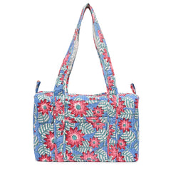 NAASPEETA JAAL HAND BLOCK PRINTED QUILTED TRAVEL DUFFLE BAG SMALL